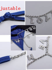 Load image into Gallery viewer, Letter Chain Thong