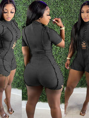 Load image into Gallery viewer, Lace-Up Romper