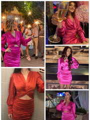 Load image into Gallery viewer, Ruched Satin Bodycon Dress