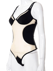 Load image into Gallery viewer, Sheer Patchwork Bodysuit