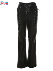 Load image into Gallery viewer, Hollow Out Laced-Up Pants