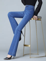 Load image into Gallery viewer, Flared Legs Jeans Pants