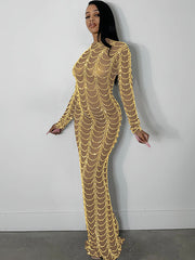 Load image into Gallery viewer, Sheer Rhinestone Dress