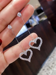 Load image into Gallery viewer, Rhinestone Heart Drop Earring