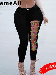 Load image into Gallery viewer, Asymmetric Lace Up Jeans