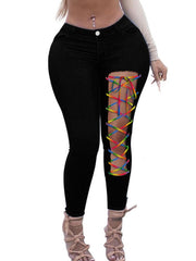 Load image into Gallery viewer, Asymmetric Lace Up Jeans