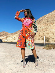 Load image into Gallery viewer, Graffiti Long Sleeve Coat