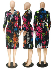 Load image into Gallery viewer, Graffiti Long Sleeve Coat