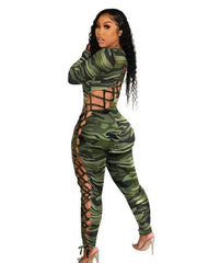 Load image into Gallery viewer, Asymmetrical Lace-Up Jumpsuit