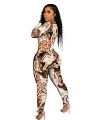 Load image into Gallery viewer, Asymmetrical Lace-Up Jumpsuit