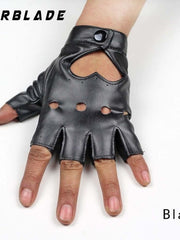 Load image into Gallery viewer, Faux Leather Half Finger Gloves