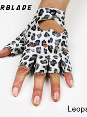 Load image into Gallery viewer, Faux Leather Half Finger Gloves