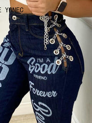 Load image into Gallery viewer, Side Chain Lace-Up Jeans