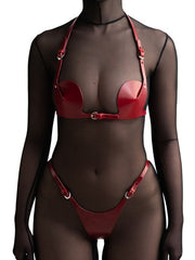 Load image into Gallery viewer, Faux Leather Bras & Panties