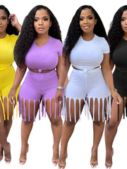 Load image into Gallery viewer, T-Shirt & Frayed Shorts Set