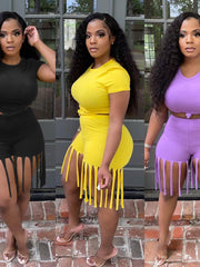 Load image into Gallery viewer, T-Shirt & Frayed Shorts Set