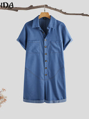 Load image into Gallery viewer, Denim Romper