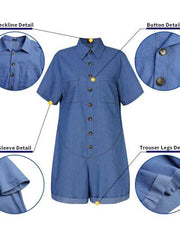 Load image into Gallery viewer, Denim Romper