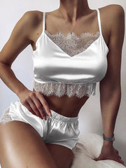 Load image into Gallery viewer, Satin Top & Shorts Pajama Set