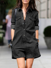 Load image into Gallery viewer, Denim Romper