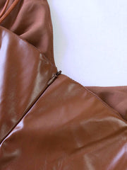 Load image into Gallery viewer, Spaghetti Strap Faux Leather Dress