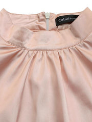 Load image into Gallery viewer, Lantern Sleeve Satin Dress