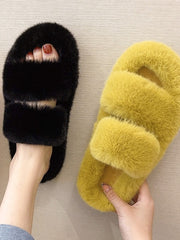 Load image into Gallery viewer, Faux Fur Slippers