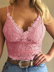 Load image into Gallery viewer, Deep V-neck Lace Halter Top