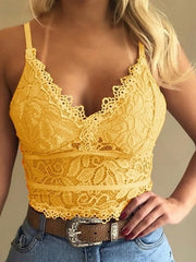 Load image into Gallery viewer, Deep V-neck Lace Halter Top