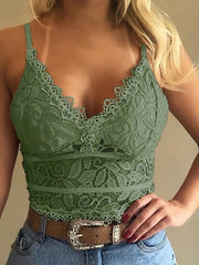 Load image into Gallery viewer, Deep V-neck Lace Halter Top