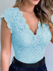 Load image into Gallery viewer, Deep V-neck Lace Halter Top