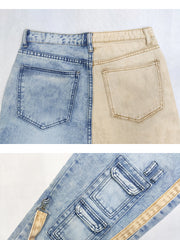 Load image into Gallery viewer, Two-Tone Jeans Pants