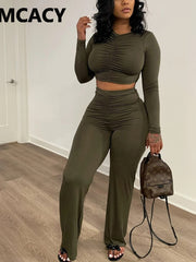 Load image into Gallery viewer, Ruched Front Two-Piece Set