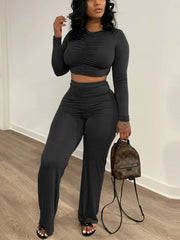 Load image into Gallery viewer, Ruched Front Two-Piece Set