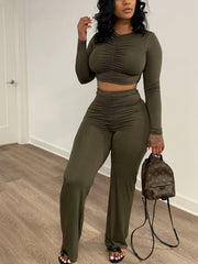 Load image into Gallery viewer, Ruched Front Two-Piece Set