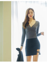 Load image into Gallery viewer, Deep V-Neck Knitted Top