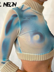 Load image into Gallery viewer, Long Sleeve Turtleneck Crop Top