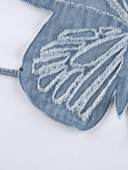 Load image into Gallery viewer, Butterfly Jeans Crop Top