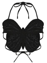 Load image into Gallery viewer, Butterfly Jeans Crop Top