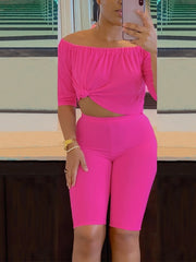 Load image into Gallery viewer, Off-Shoulder Crop Top & Shorts