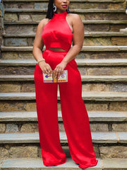 Load image into Gallery viewer, Sleeveless Satin Top & Pants