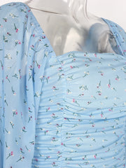 Load image into Gallery viewer, Sheer Lantern Sleeve Dress