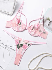 Load image into Gallery viewer, Floral Embroidered Lingerie Set