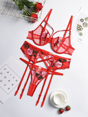 Load image into Gallery viewer, Floral Embroidered Lingerie Set