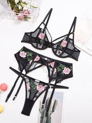 Load image into Gallery viewer, Floral Embroidered Lingerie Set