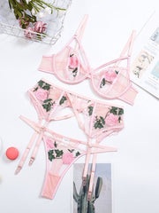 Load image into Gallery viewer, Floral Embroidered Lingerie Set