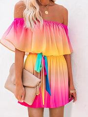 Load image into Gallery viewer, Off Shoulder Chiffon Dress