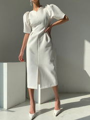 Load image into Gallery viewer, Ruffle Shoulder Sleeve Dress