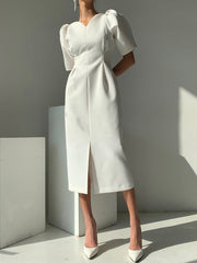 Load image into Gallery viewer, Ruffle Shoulder Sleeve Dress