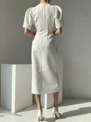 Load image into Gallery viewer, Ruffle Shoulder Sleeve Dress